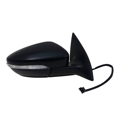 Passenger Side Fit Mirror for Volkswagen Passat CC, Textured Black w/PTM Cover, w/Turn Signal, Puddle lamp, Memory, Foldaway, w/o auto dimming, w/o Power Folding, Heated Power
