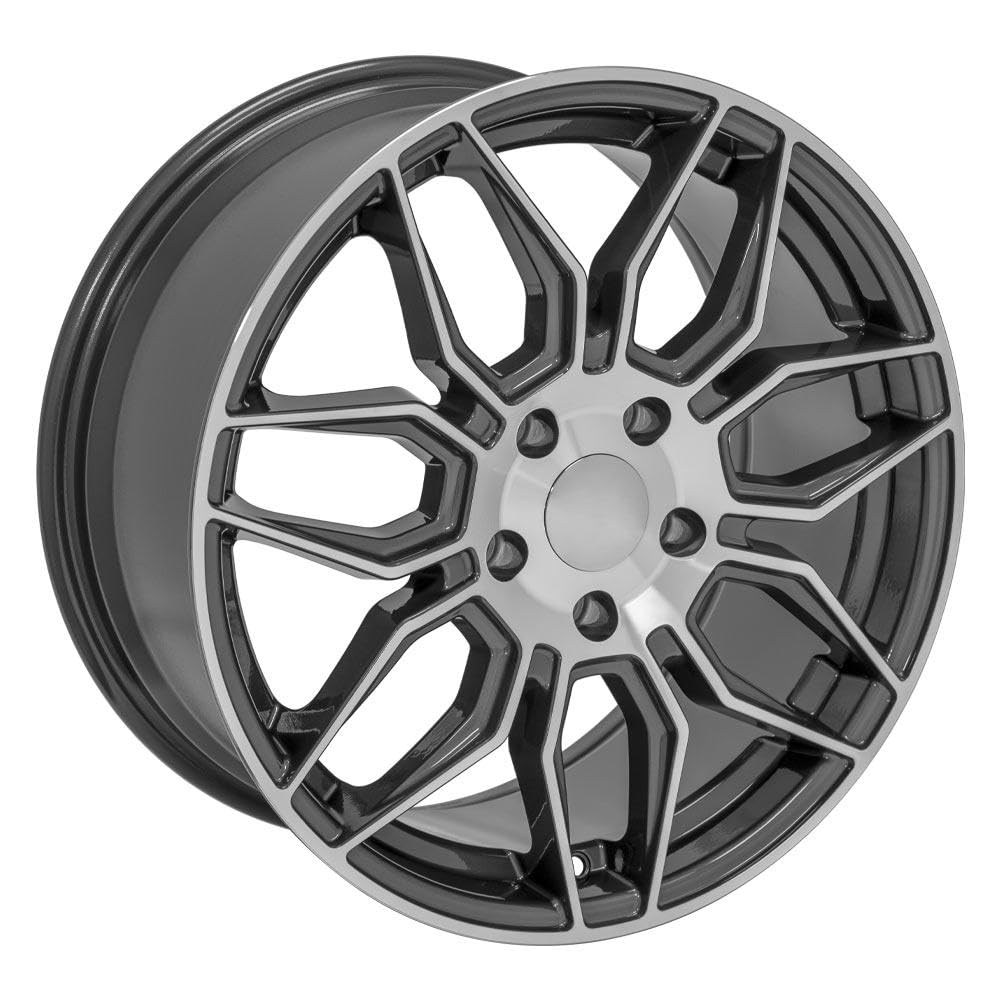 18 Inch OE Wheels CV03C Rim Fits Corvette C8 Z06 Style 5x120.65 18x8.5 Gloss Gunmetal Machined - Hollander 95580 (1)