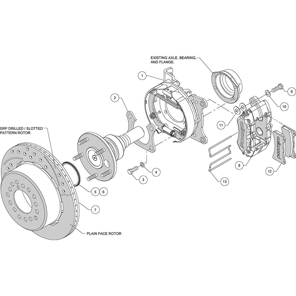 P-Brake Kit FDP-LP 11.00", Drill-Red