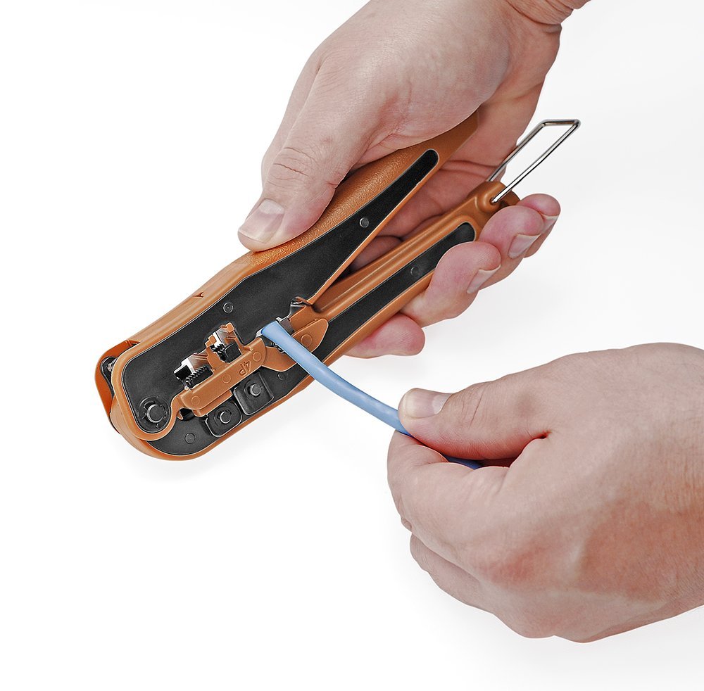 Southwire Compact RJCC-T1 Phone & Data Crimp Tool Kit - Cuts, Strips, and Crimps Network and Voice Cables