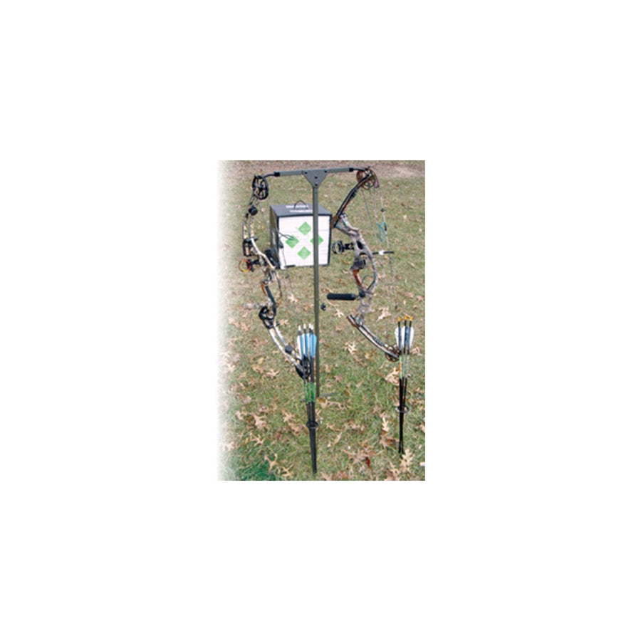 HME Durable High Performance Step-in-Spade Design User-Friendly Easy Setup Versatile Archer's Practice Dual-Sided Bow Hanger - Archer's Arrow Caddies Included, One Size, Olive
