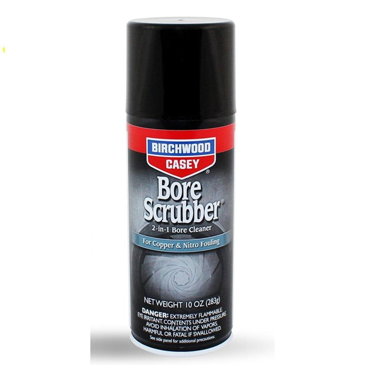 BIRCHWOOD CASEY 2-in-1 Bore Scrubber Cleaner Gun Solvent for Removing Carbon, Powder, Copper, Lead & Plastic Wad Residue, 10oz Aerosol