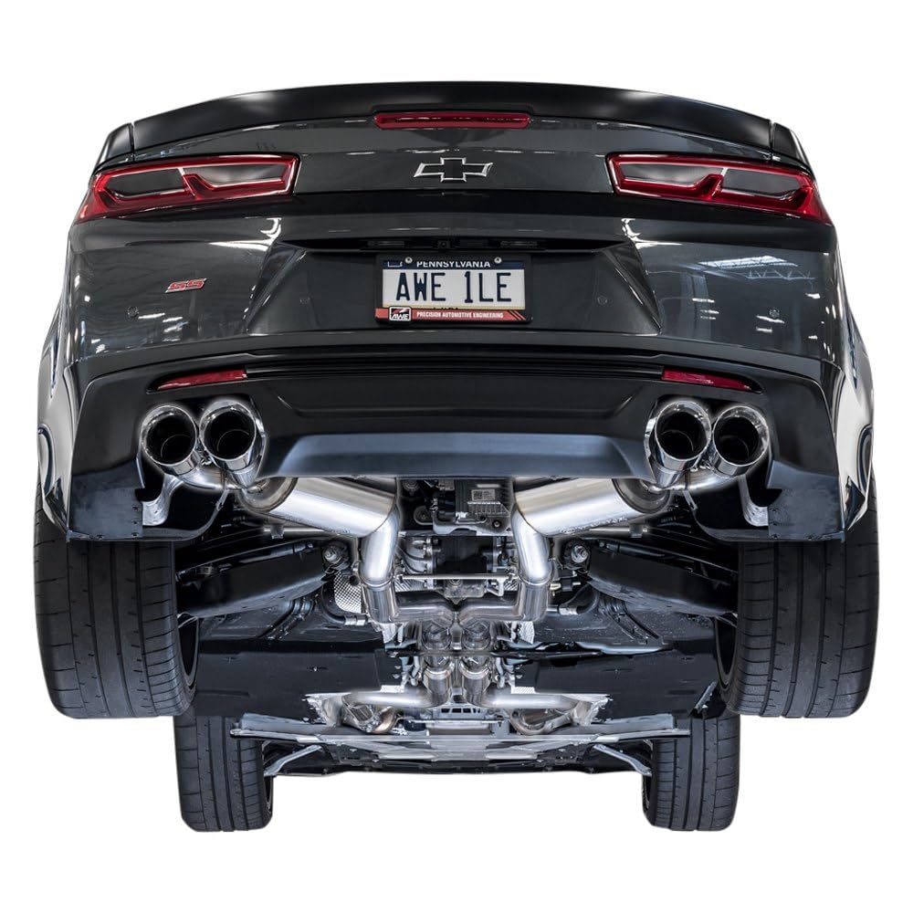 16-19 Chevy Camaro SS AWE Tuning Non-Res Cat-Back Exhaust -Touring Edition (Quad Chrome Silver Tips) - 3020-42068