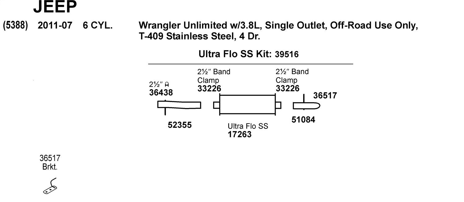Exhaust Bracket Dynomax 36517 for Jeep Wrangler