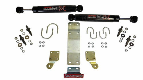 Skyjacker Steering Stabilizer Dual Kit 8206 Incl. Black Max Steering Dampners Brackets Hardware for Use w/HD Tie Rod PN[JK717TR] Or Other Aftermarket Tie Rod Using 1.75 in. OD Black