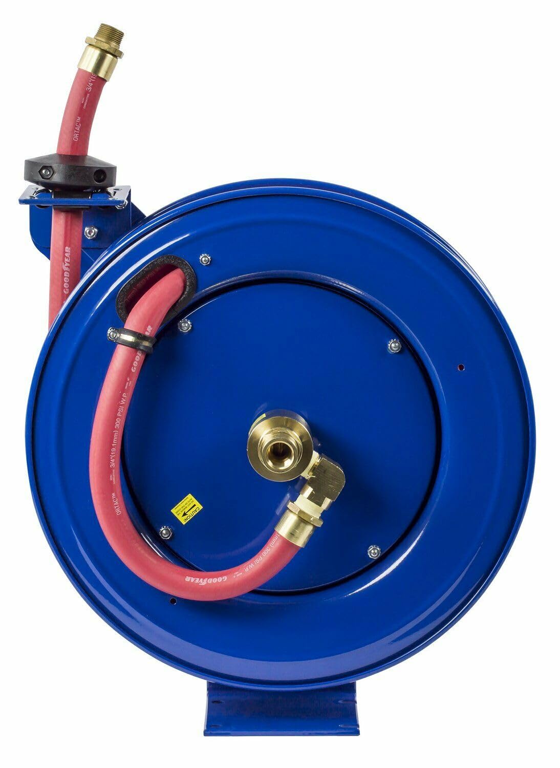 Coxreels SH Fuel Series SHF-N-525 Retractable Fuel Hose Reel | 3/4"x25, 300 PSI | Easy-Maintenance w/ Brass Swivel & Multi-Position Mount Arm | Heavy-Duty Steel Construction | Made in the USA | Blue