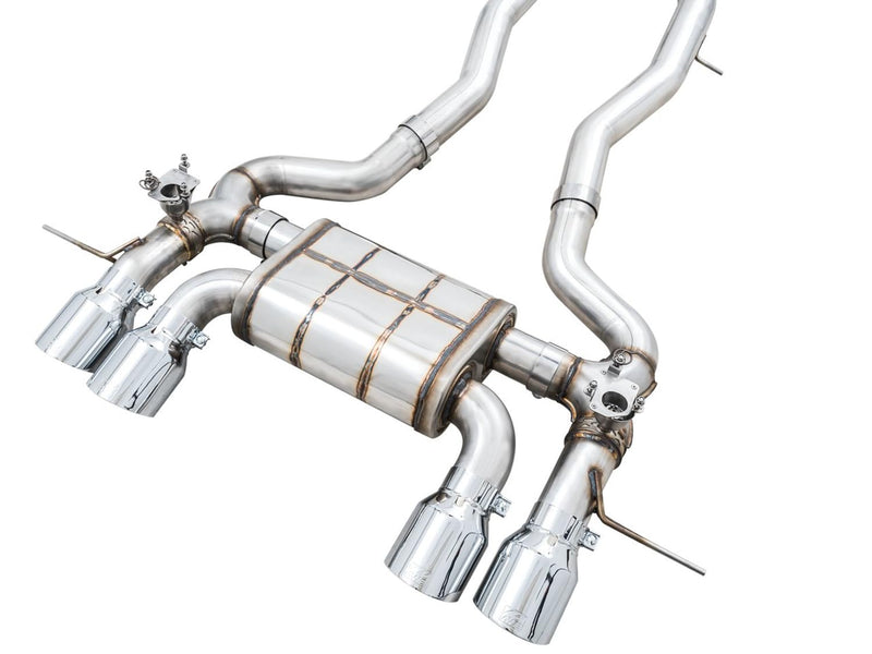AWE Catback Exhaust SwitchPath for BMW G8X M3/M4 - Chrome Silver Tips - 3025-43480