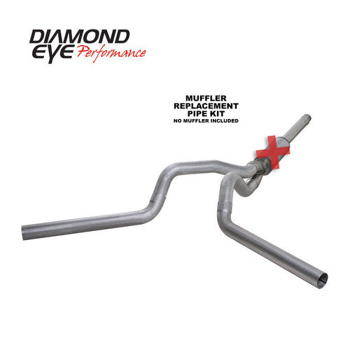 4" Diamond Eye Dual Exhaust 94-97 Ford Diesel F250 F350 7.3L Cat Back No Muffler