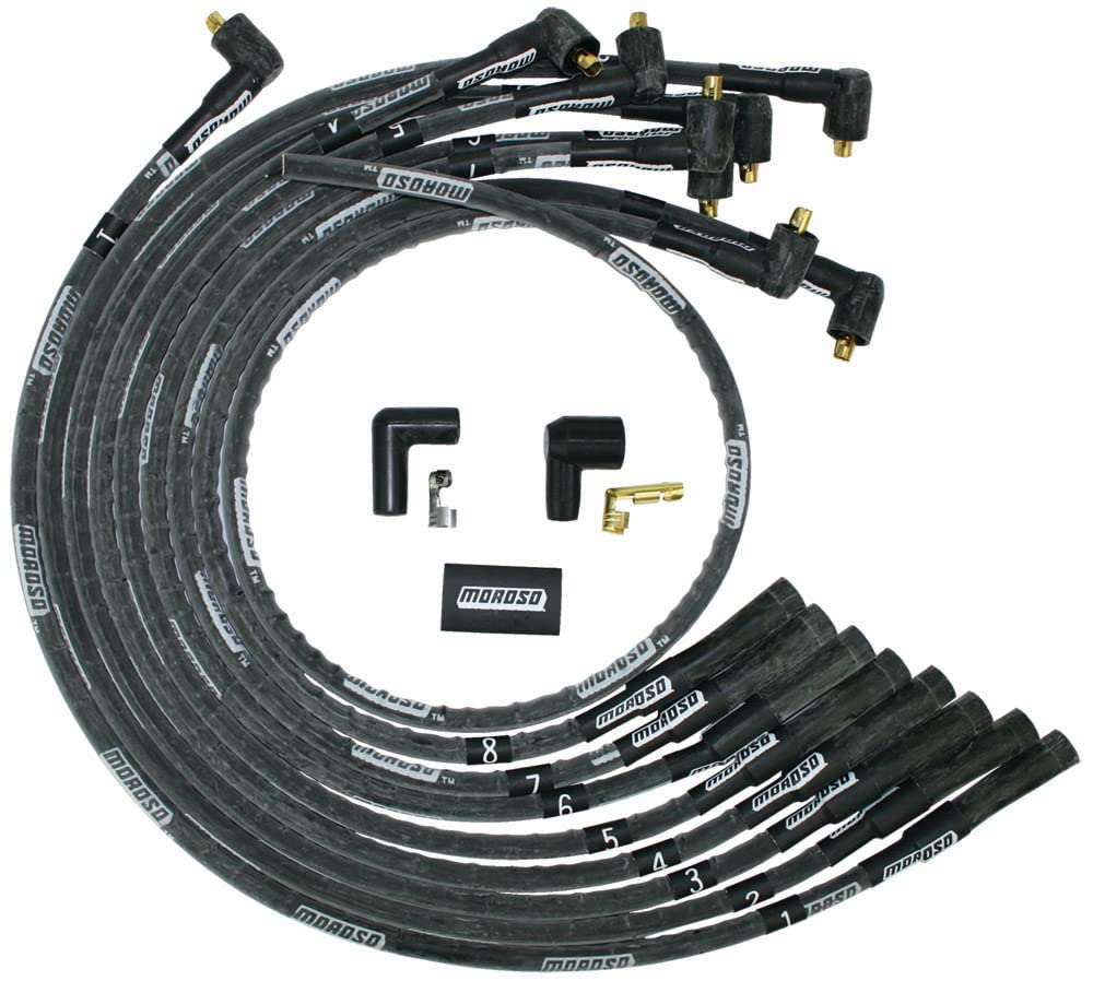 Moroso Mag Tune 9764M Sleeved Spark Plug Wires, Fits Big Block Chevy w/Non HEI Distributor, Straight Plug Ends