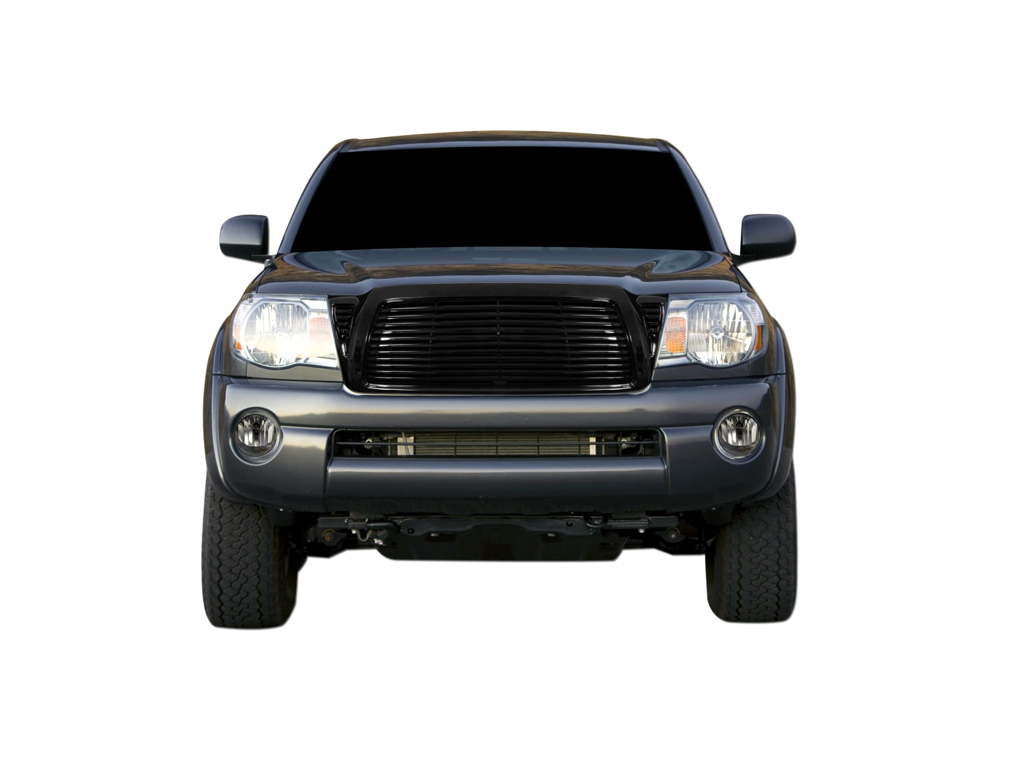 7150256 Armordillo USA Horizontal Front Hood Grille - Gloss Black Fits 2005-2011 Toyota Tacoma