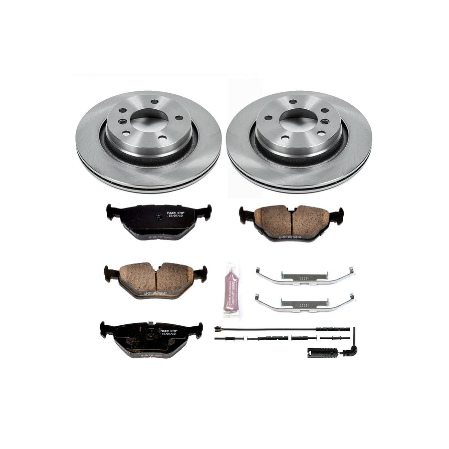 Power Stop KOE877 Rear Replacement Brake Kit-OE Brake Rotors & Ceramic Brake Pads For BMW 3, BMW 325Ci, BMW 325i, BMW 3, BMW 328i [Model Specific]