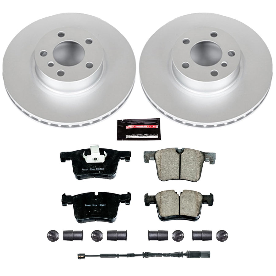 Power Stop Z23 Evolution CRK6038 Coated Brake Kit and 1 Front Sensor Wire For BMW X3 2011-2017, BMW X4 2015-2018 [Model Specific]