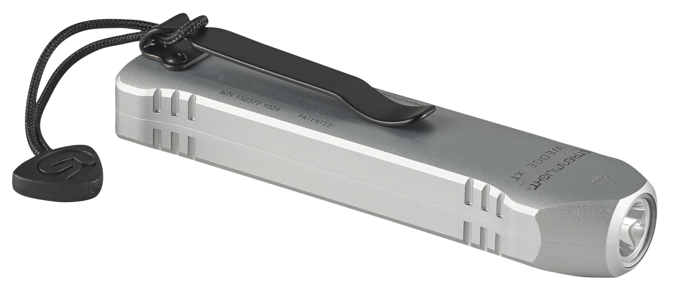 Wedge XT Streamlight 500-Lumen 1,900-Candela Flat Everyday Carry Flashlight, Includes USB-Cable and Pocket Lanyard, Silver