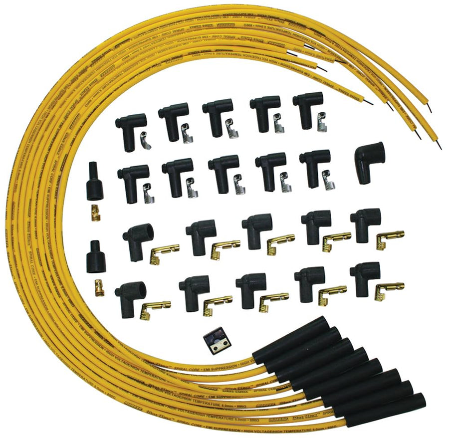 Spiral Core Moroso Wire Set, Univ Yellow Strgt 73216