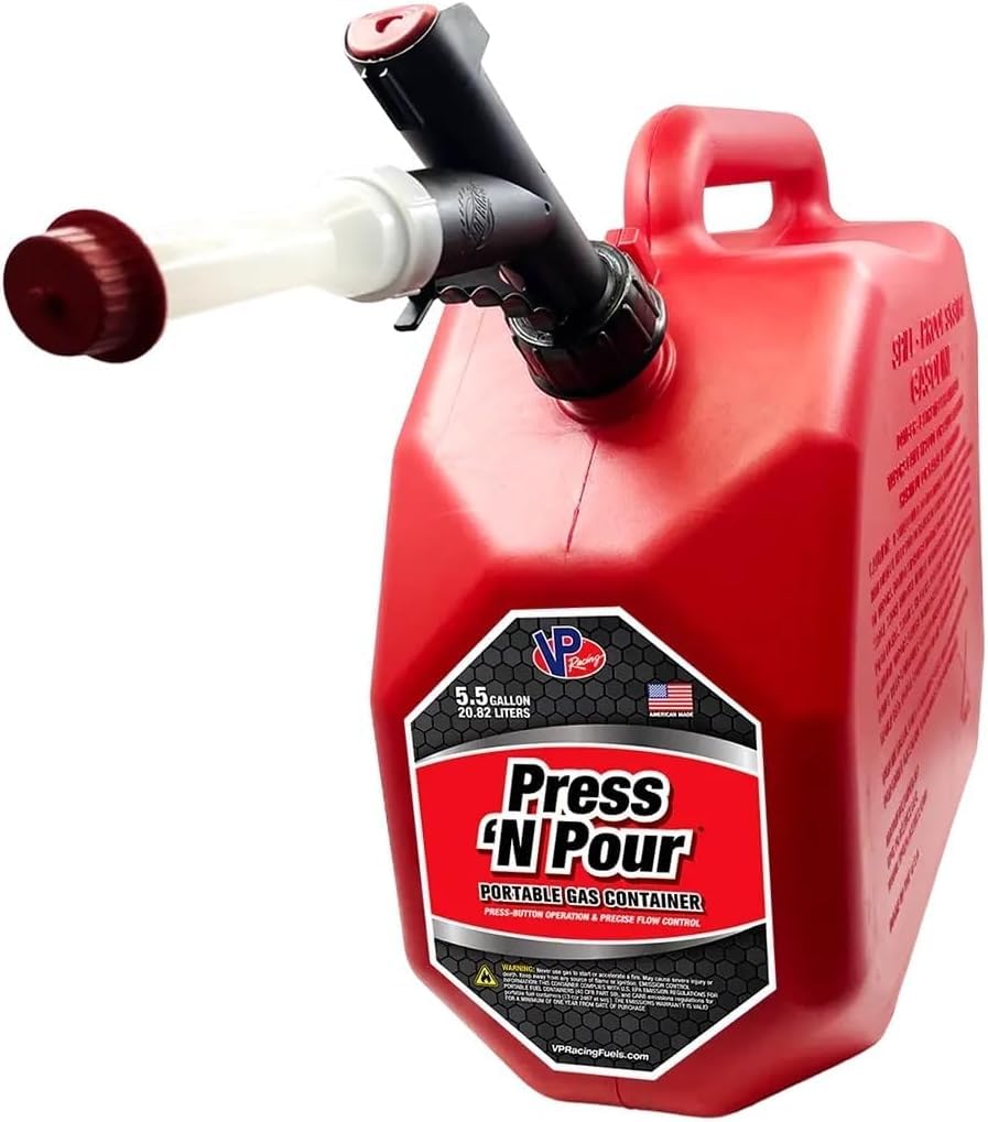 5.5 Gallon VP Racing Press 'N Pour Gas Can Red - 1 Pack