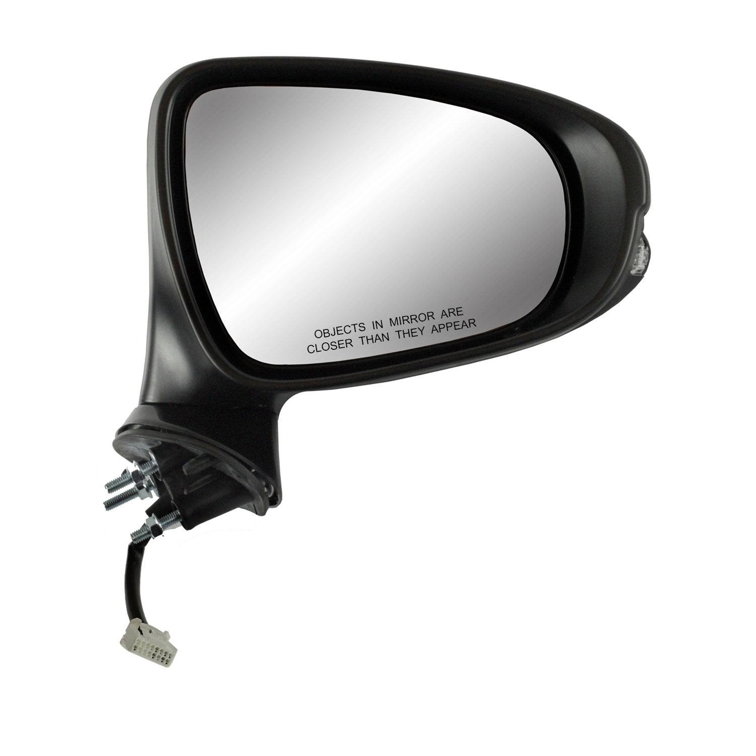Passenger Side Fit Mirror for Lexus LS460/LS460L, LS600h L, Black w/PTM Cover, Chrome Base, w/Turn Signal, Memory, Puddle lamp, Power Fold, w/o auto dimming, Heated Power