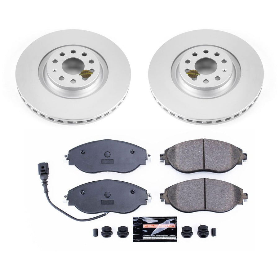 Power Stop Front Z23 Sport Geomet Coated Brake Kit For Audi A3 Quat, Audi Q3, Audi S3, VW Arteon, VW CC, VW GTI, VW Golf R, VW Jetta, VW Tiguan [Model Specific]
