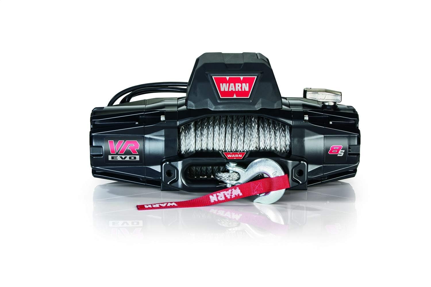 8-S WARN VR EVO Electric 12V DC Winch – 8,000 lb Pulling Capacity, Synthetic Rope, IP68 Waterproof, High-Performance Off-Road Recovery Winch for Jeeps, SUVs, and Light Trucks