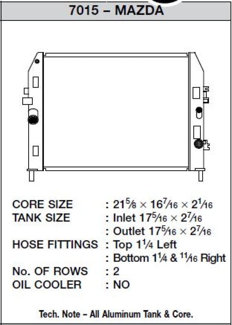 High Performance CSF Radiator 7015
