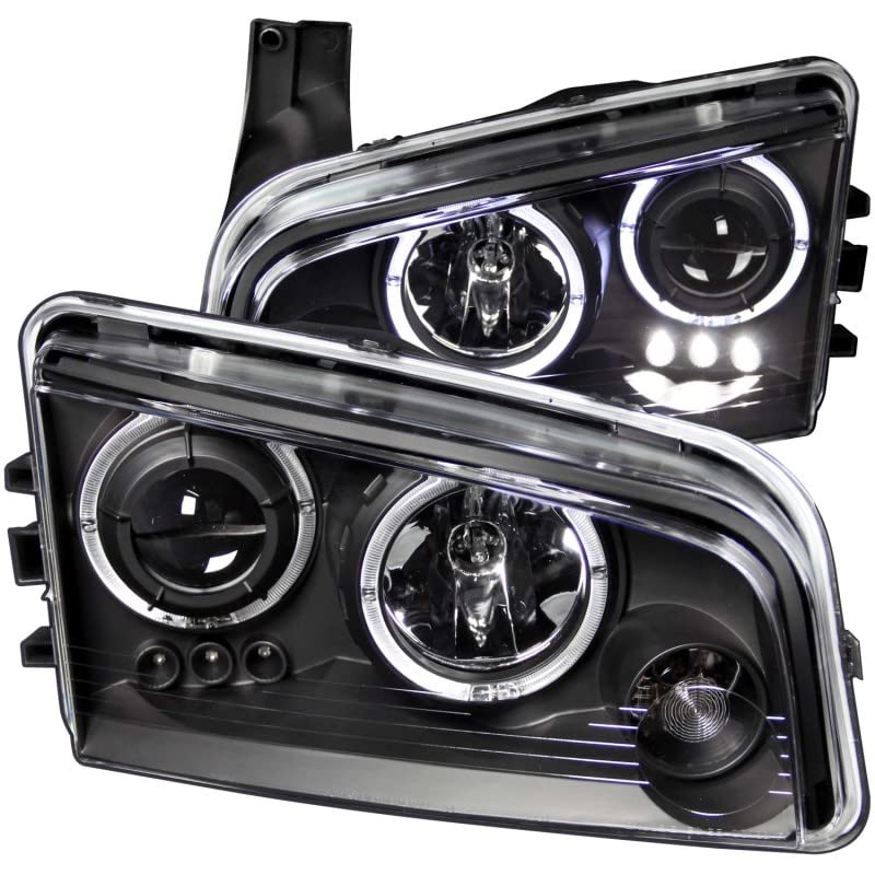 Projector Headlight Set ANZO USA w/LED Halo-Black 121381