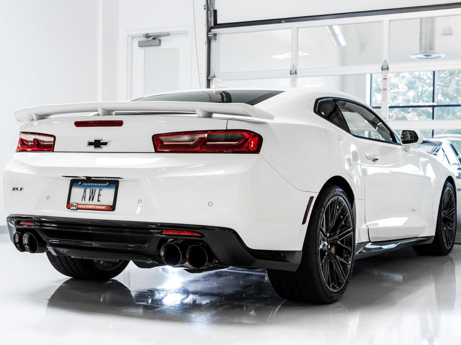 16-19 Chevy Camaro SS AWE Tuning Non-Res Cat-Back Exhaust -Touring Edition (Quad Diamond Black Tips) - 3020-43076
