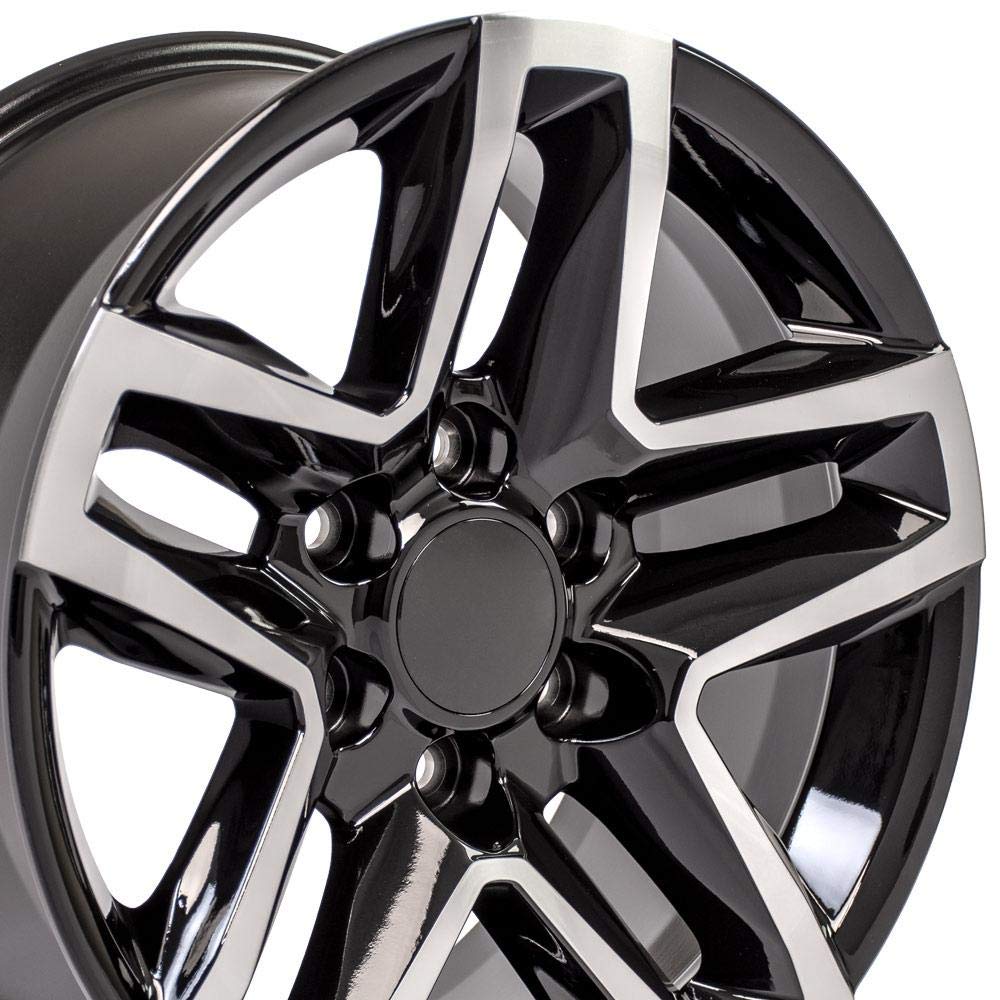 18 Inch OE Wheels CV34B Rim Fits Silverado 1500 Trail Boss Style 6x139.7 18x8.5 Gloss Black Machined - Hollander 5911 (1)