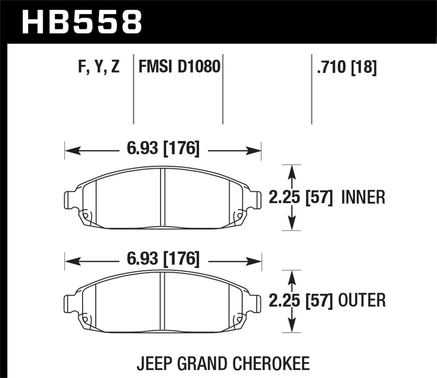 Performance Hawk HB558Z.710 Ceramic Street Brake Pads