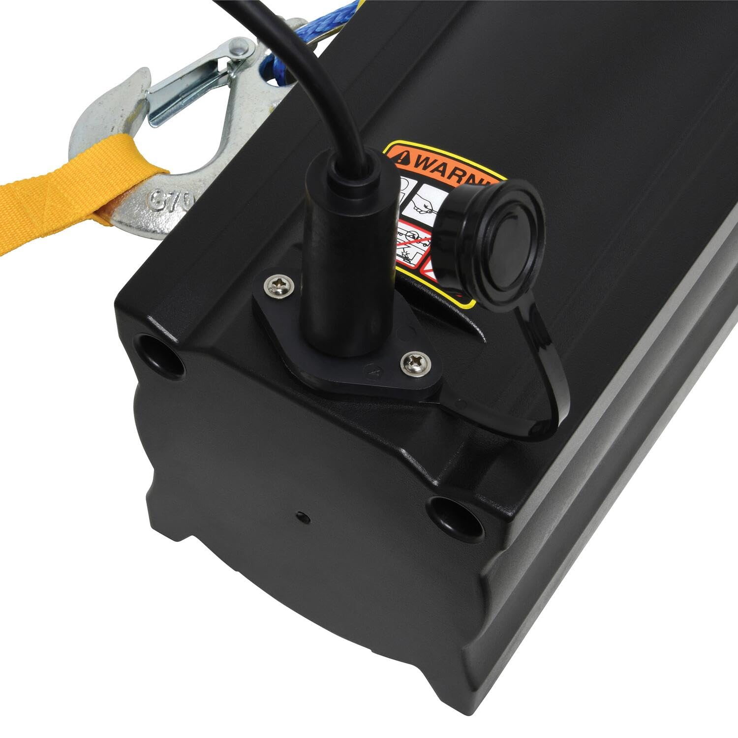 S7500SR Superwinch 1475201 Trailer Winch 7500lb (3402kg) Single Line Pull with Roller Fairlead 5/16" x 55' Synthetic Rope 30.5ft Corded Handheld Remote