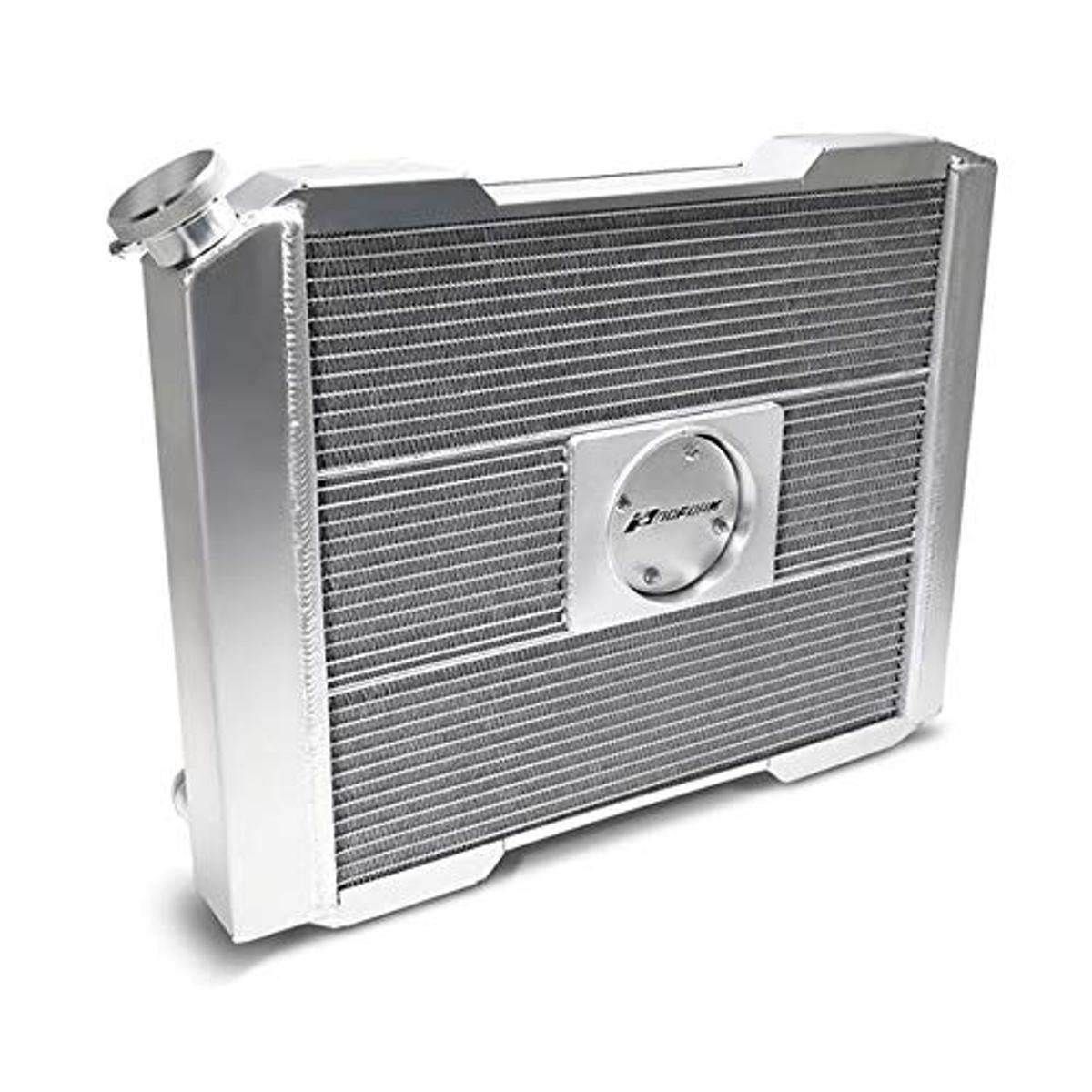 Slim-Fit PFM Radiator, Universal Series, 23-13/32 in W x 18-1/2 in H x 4 in D, Single Pass, Driver Side Inlet, Passenger Side Outlet, Aluminum, Natural, Manual Transmission, Each