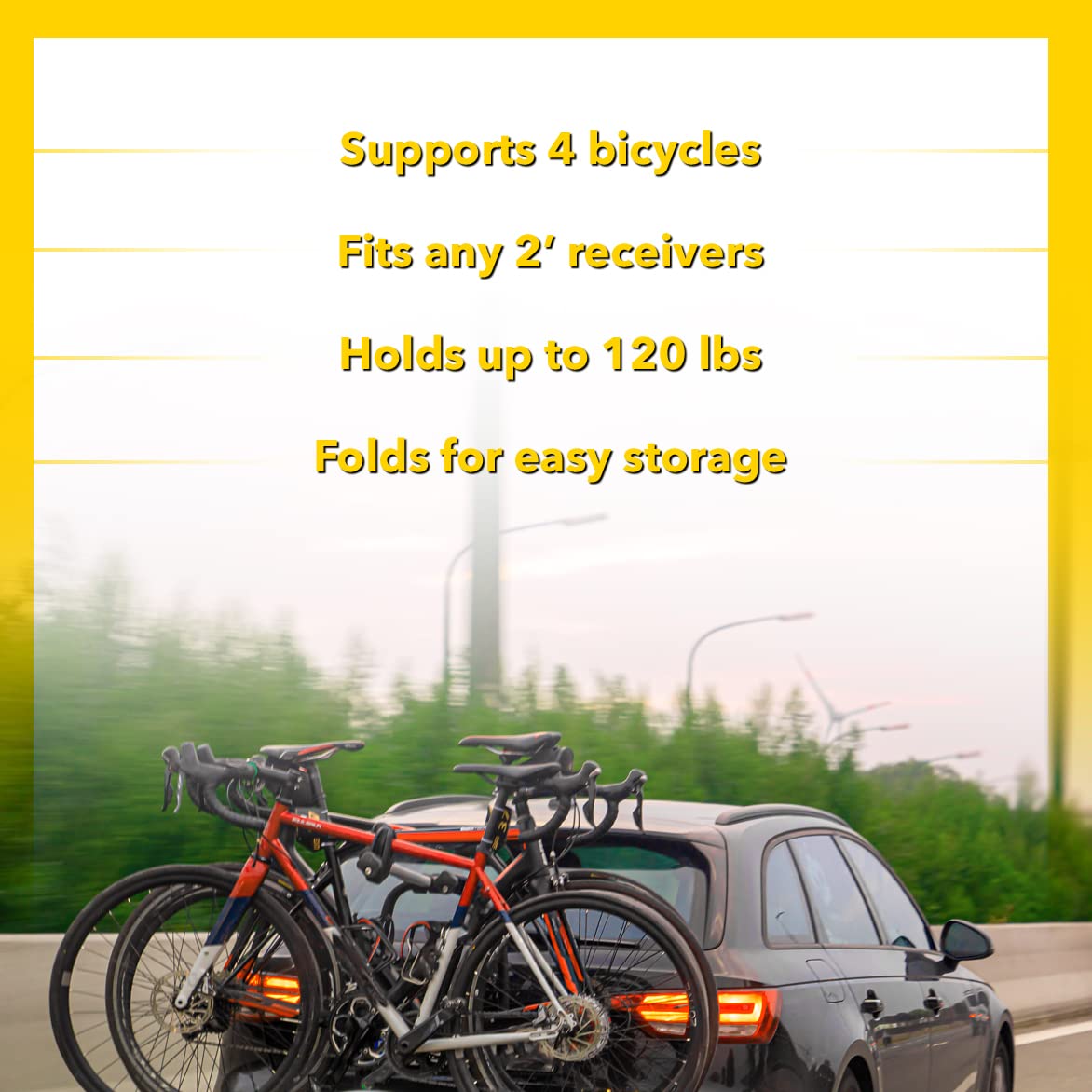 BC104 G Carlson STROMBER Four Bike Post Mount Carrier