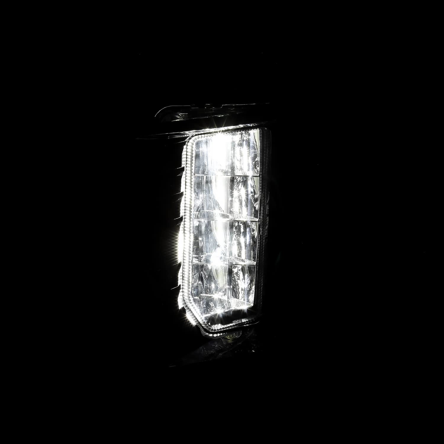 Chrome LED Fog Lights + Bezel + Switch SPEC-D TUNING Compatible with 2021-2023 GMC Yukon, Left + Right Pair Assembly