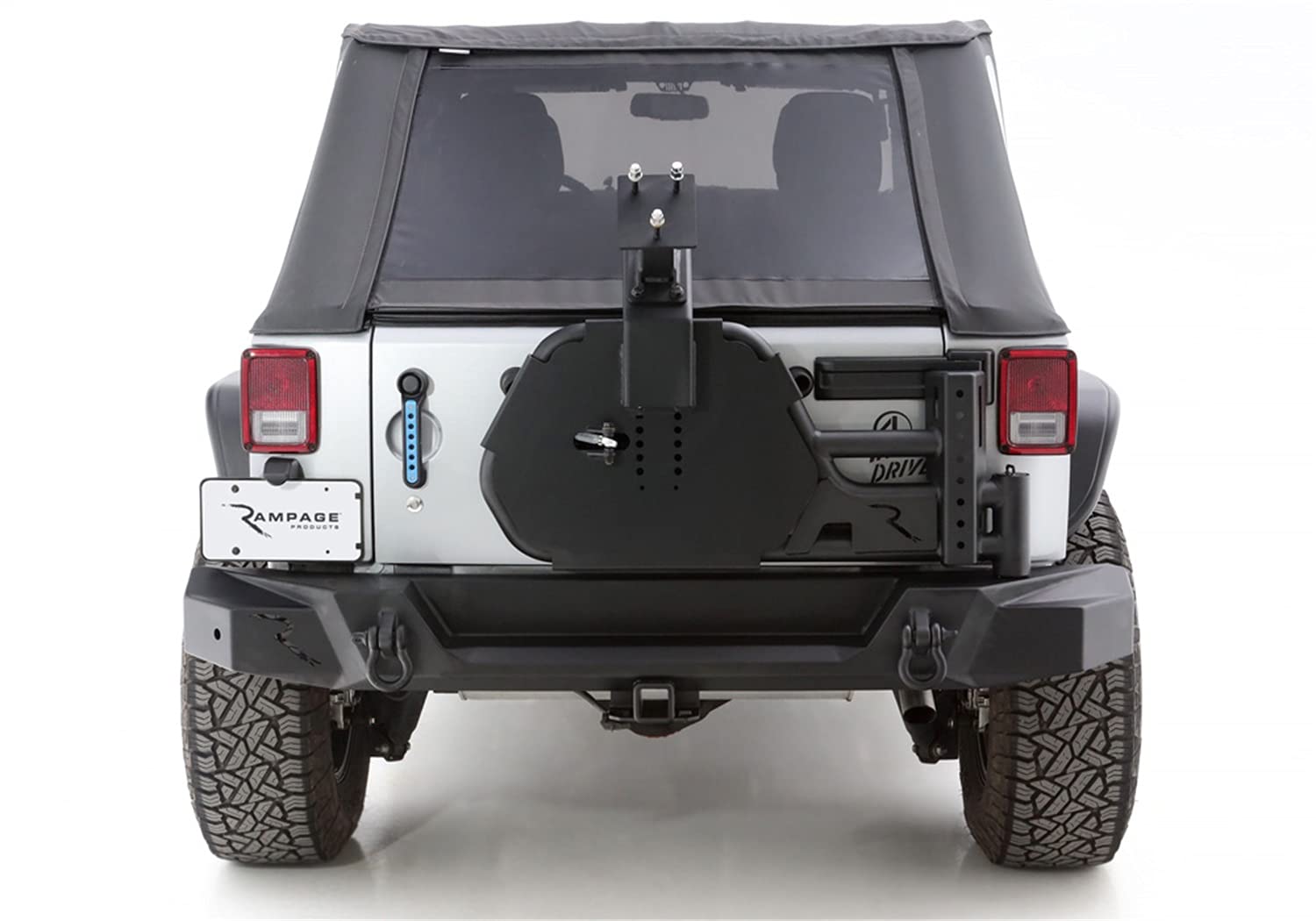 Rampage Trail Guard Bumper with Tire Carrier RAMPAGE PRODUCTS | Steel, Black | 9950919 | Fits 2007-2018 Jeep Wrangler JK Unlimited