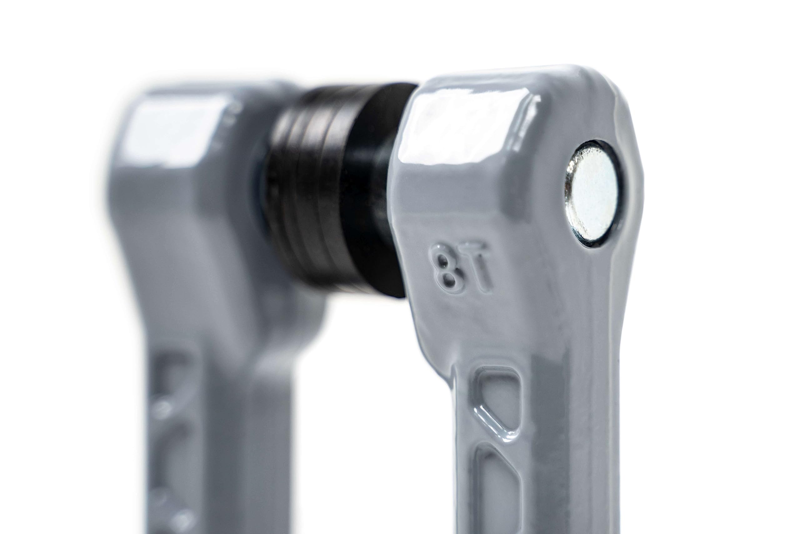 Offroad DV8 Elite Series D-Ring Shackles | Pair | 8 Ton Working Load Limit | (4) ⅛” & (4) 3/16” Isolators Included | 1&1/16” Thick Forged Steel D-Ring (Gray)