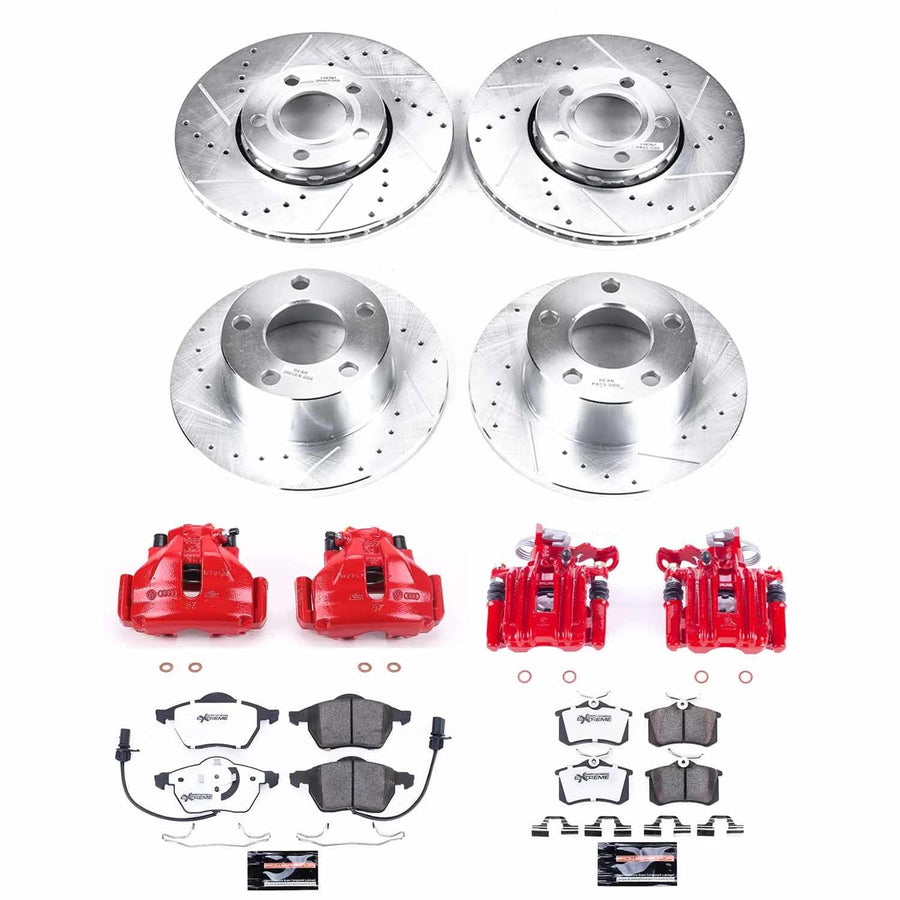Power Stop Z26 KC529-26 Front & Rear Street Warrior Brake Kit Audi Volkswagen For Audi A6 1998-2001, Volkswagen Passat 2000-2005 [Model Specific]