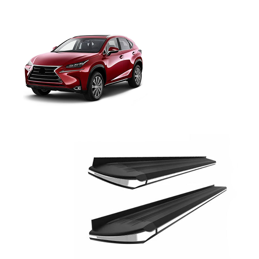 Black Aluminum Black Horse Exceed Running Boards Compatible with 2015-2017 Lexus NX200t&2018-2020 Lexus NX300&2018-2020 Lexus NX300