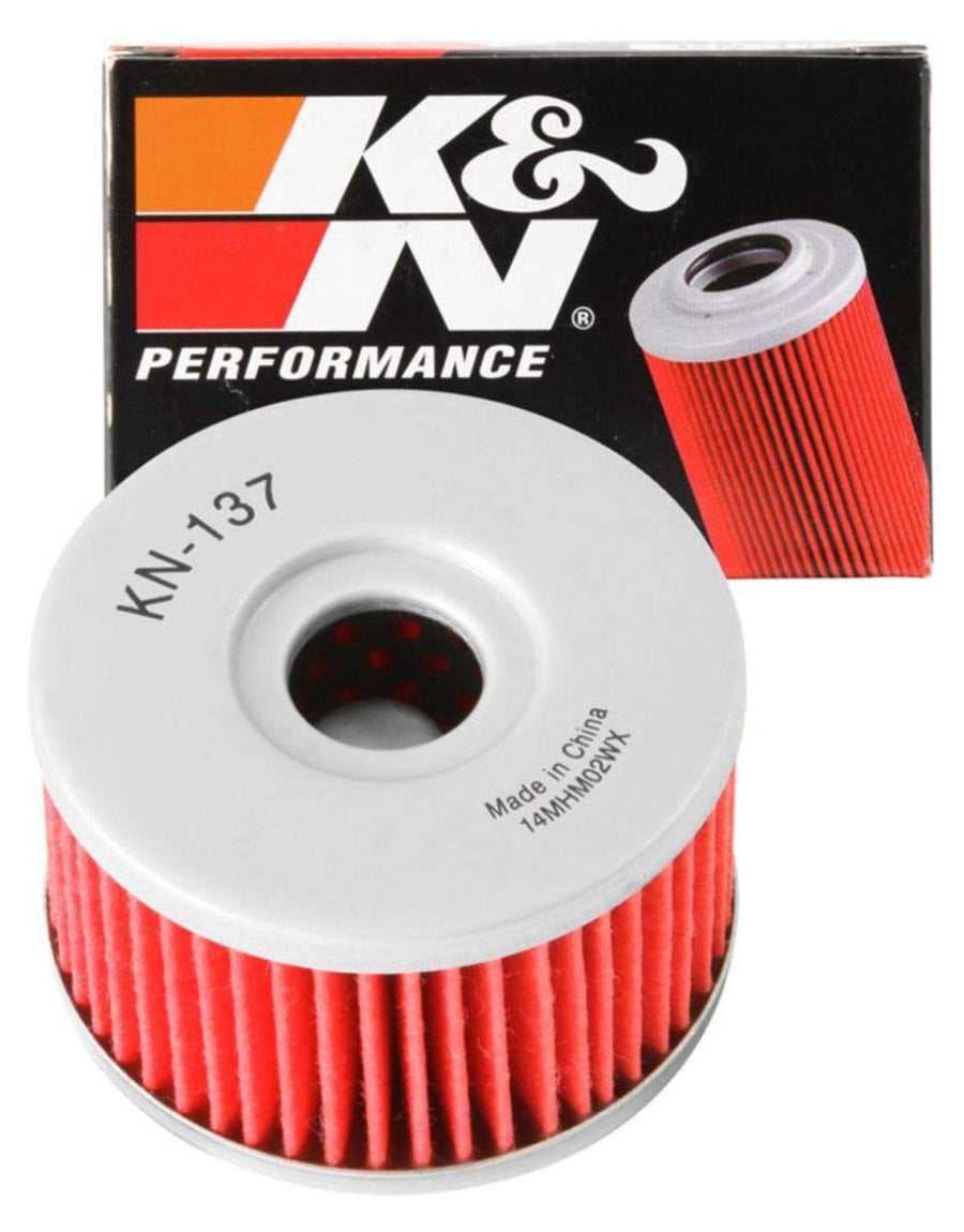 K&N Motorcycle Oil Filter: Premium High Performance, Designed to be used with Synthetic or Conventional Oils: Fits Select Suzuki Vehicles, KN-137