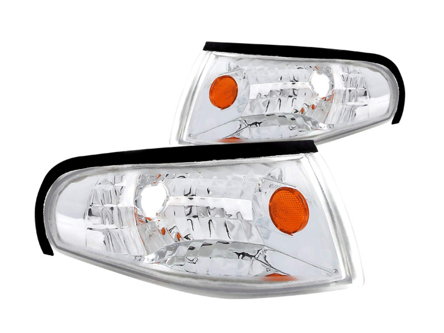 Ford Mustang Anzo USA 521016 Chrome Euro w/Amber Reflector Corner Light Assembly - (Sold in Pairs)