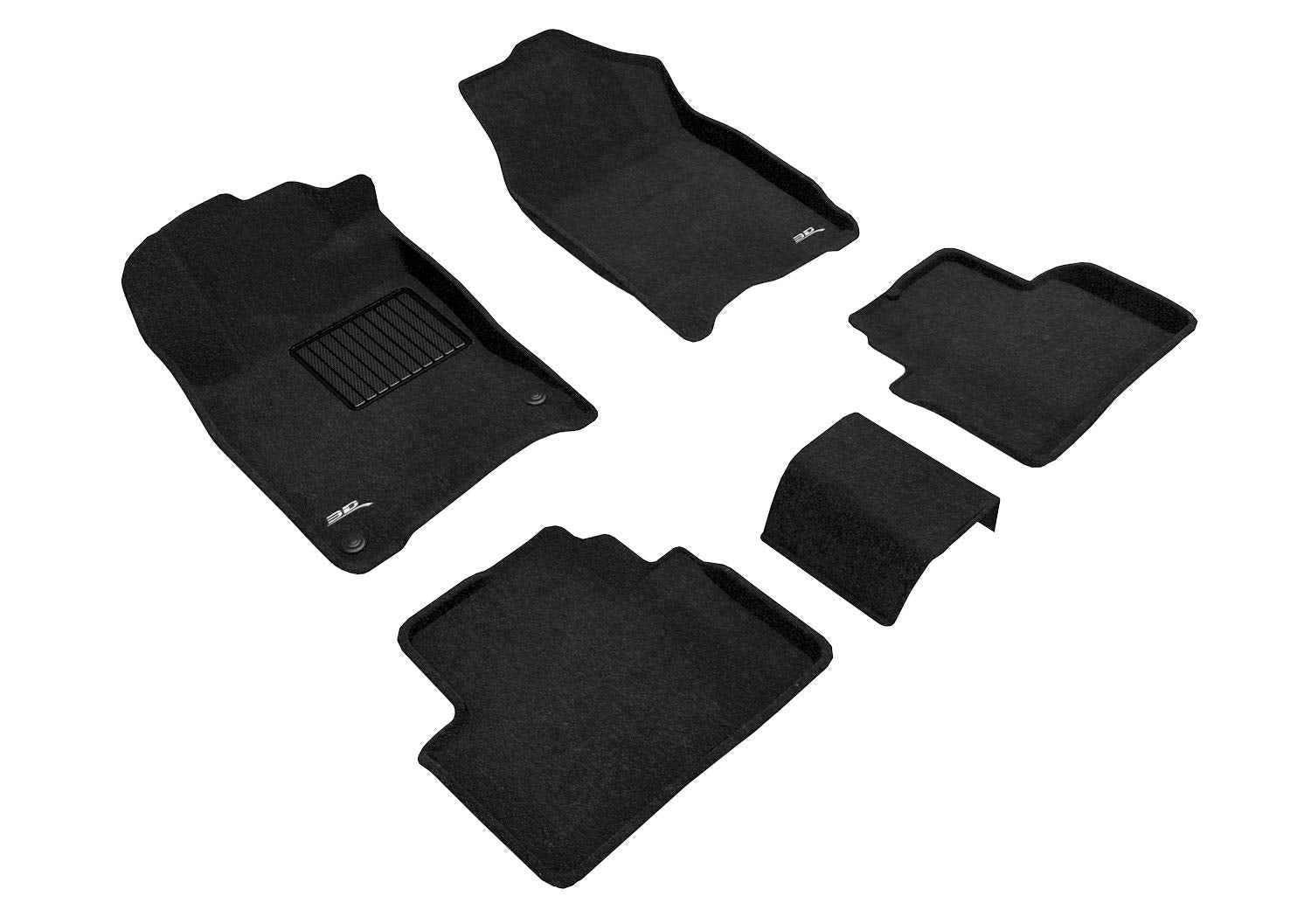 3D MAXpider Custom Fit All-Weather Carpeted Floor Mats for 2016-2021 Honda Civic Elegant Series (1ST & 2ND Row)
