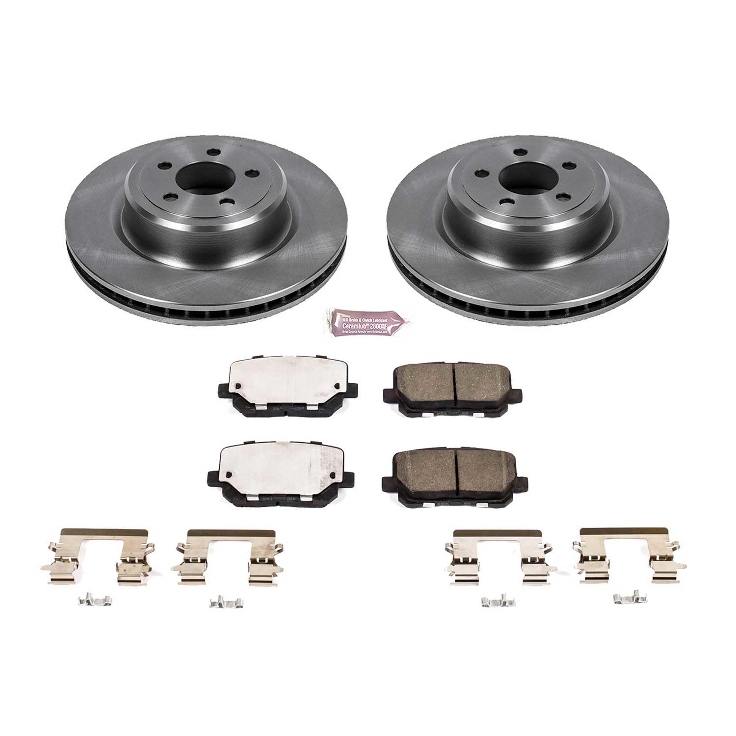 Power Stop KOE7052 Autospecialty Rear Replacement Brake Kit-OE Brake Rotors & Ceramic Brake Pads For Dodge Charger 2014-2023 [Model Specific]