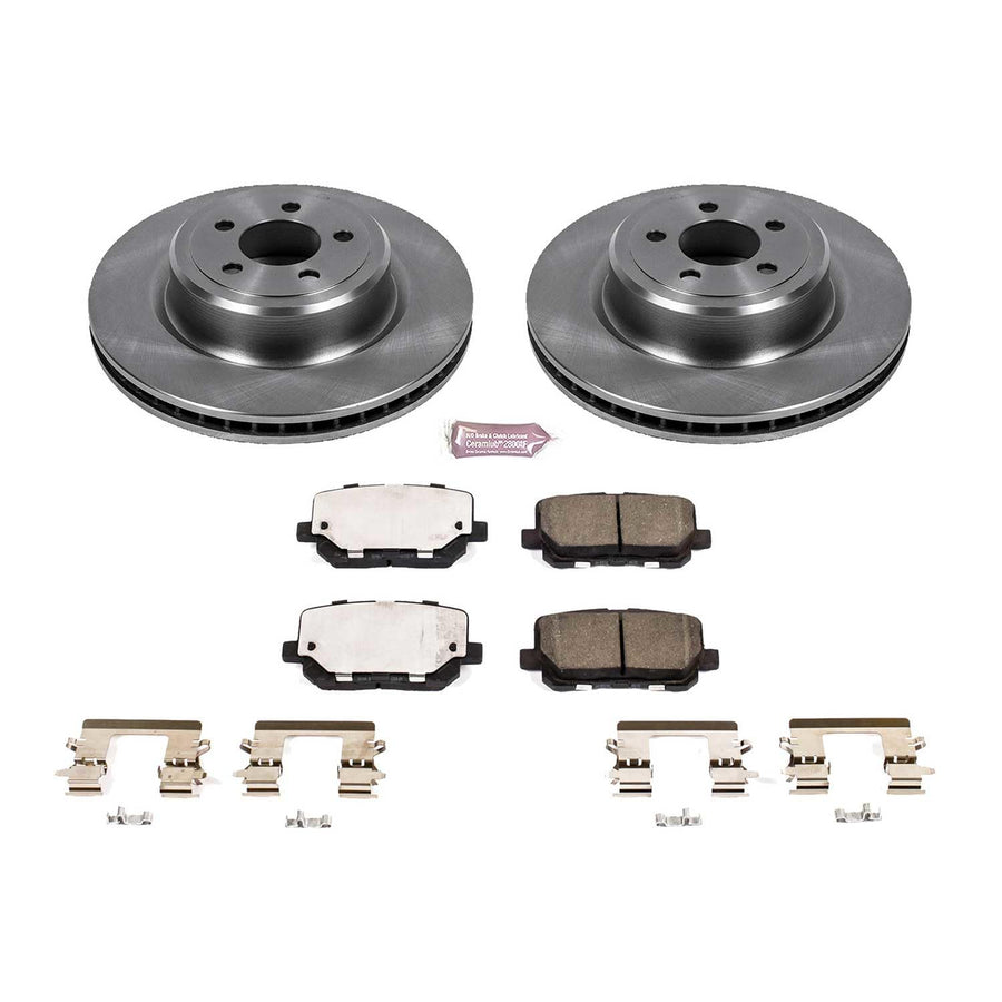 Power Stop KOE7052 Autospecialty Rear Replacement Brake Kit-OE Brake Rotors & Ceramic Brake Pads For Dodge Charger 2014-2023 [Model Specific]