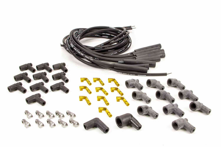 Ultra 40 Moroso Black Spark Plug Wire Set, Straight Plug Boots
