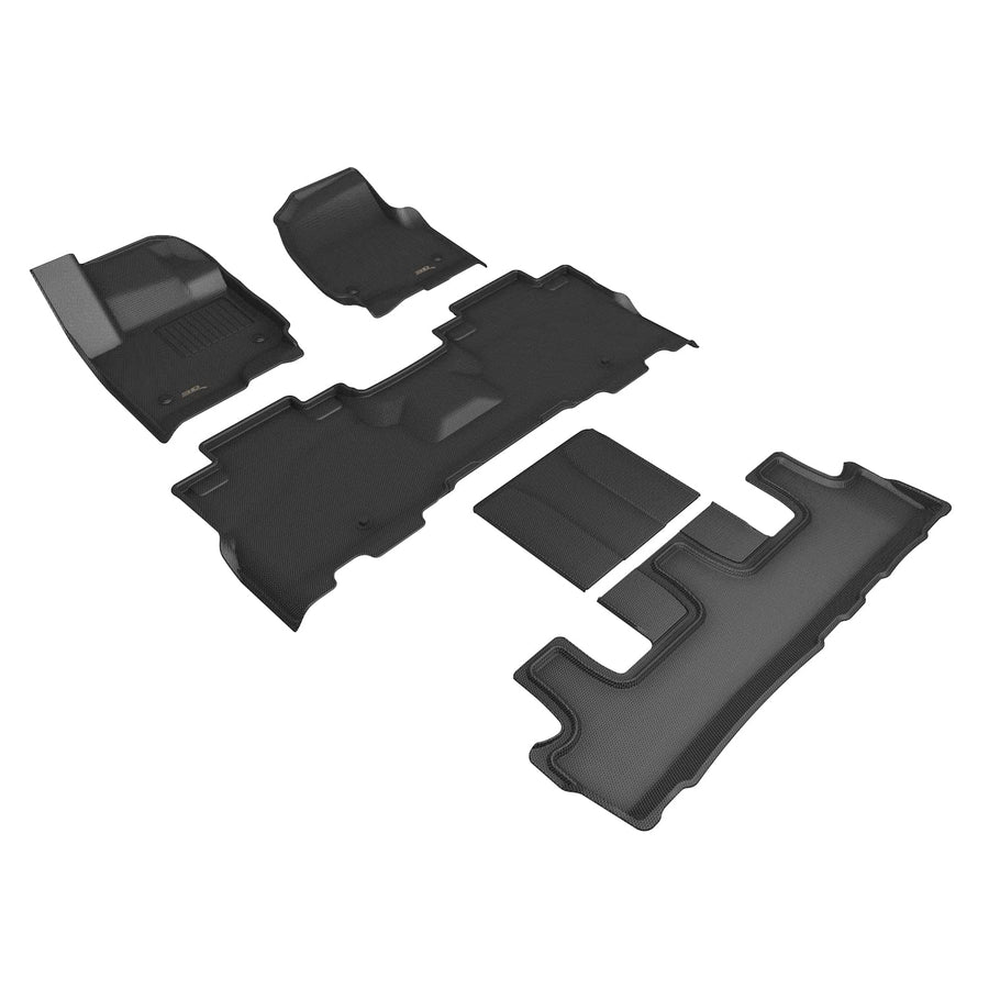 3D MAXpider Kagu Custom Fit Floor Mat (Black) Compatible for Ford Expedition MAX 2018-2023-Full Set