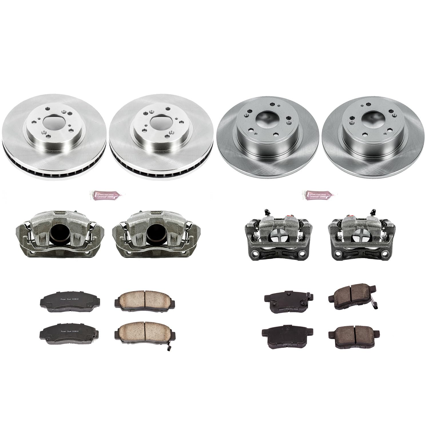 Power Stop KCOE5391 1-Click OE Replacement Brake Kit with Calipers For Acura TSX 2011-2014 | Honda Accord 2011-2012 [Vehicle Specific]