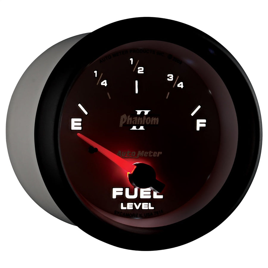 Auto Meter Phantom II 2-5/8" Empty 240 Ohm/Full 33 Ohm Fuel Level Gauge 7816