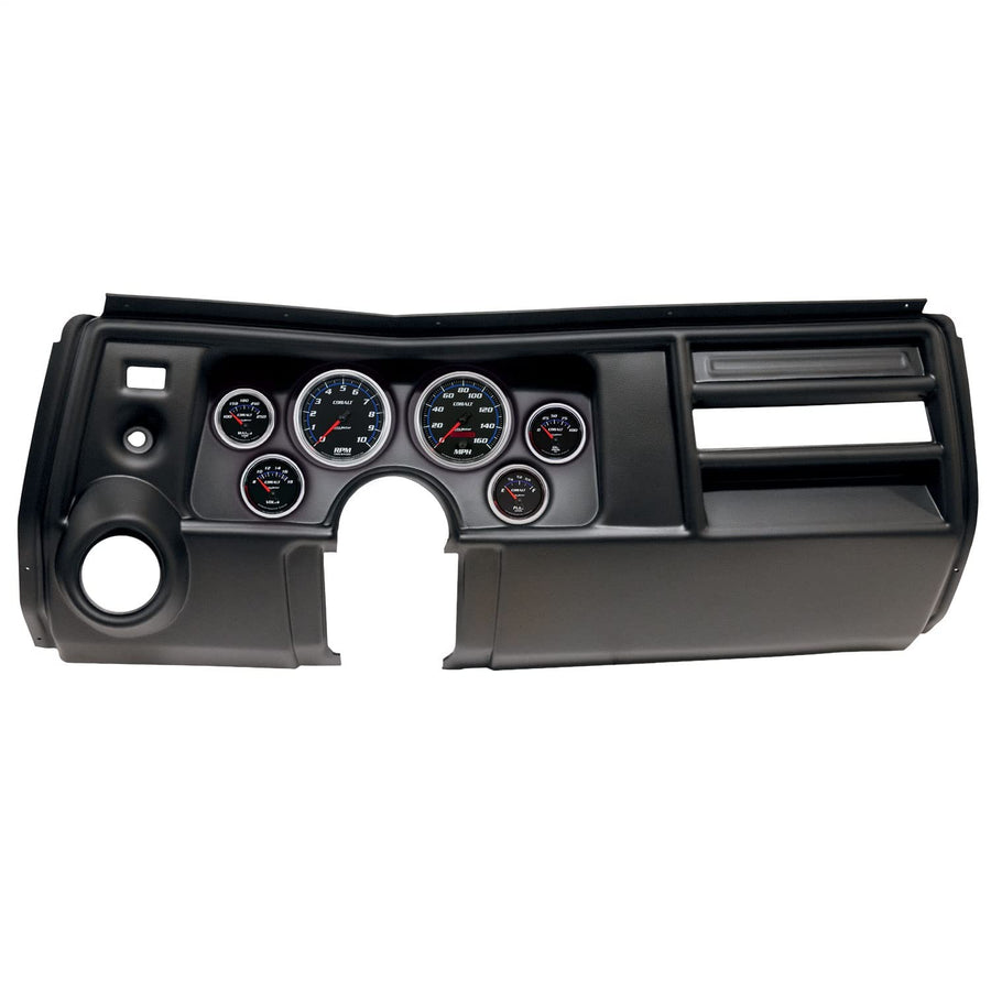 AutoMeter Dash Kit Direct Fit, (3 3/8" X2, 2 1/16" X4), Chevy Chevelle Vent 69, Cobalt (2909-05)
