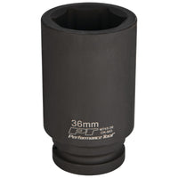 36 mm Deep Wall Impact Socket Performance Tool M743-36 for Heavy-Duty Automotive Repairs and Maintenance