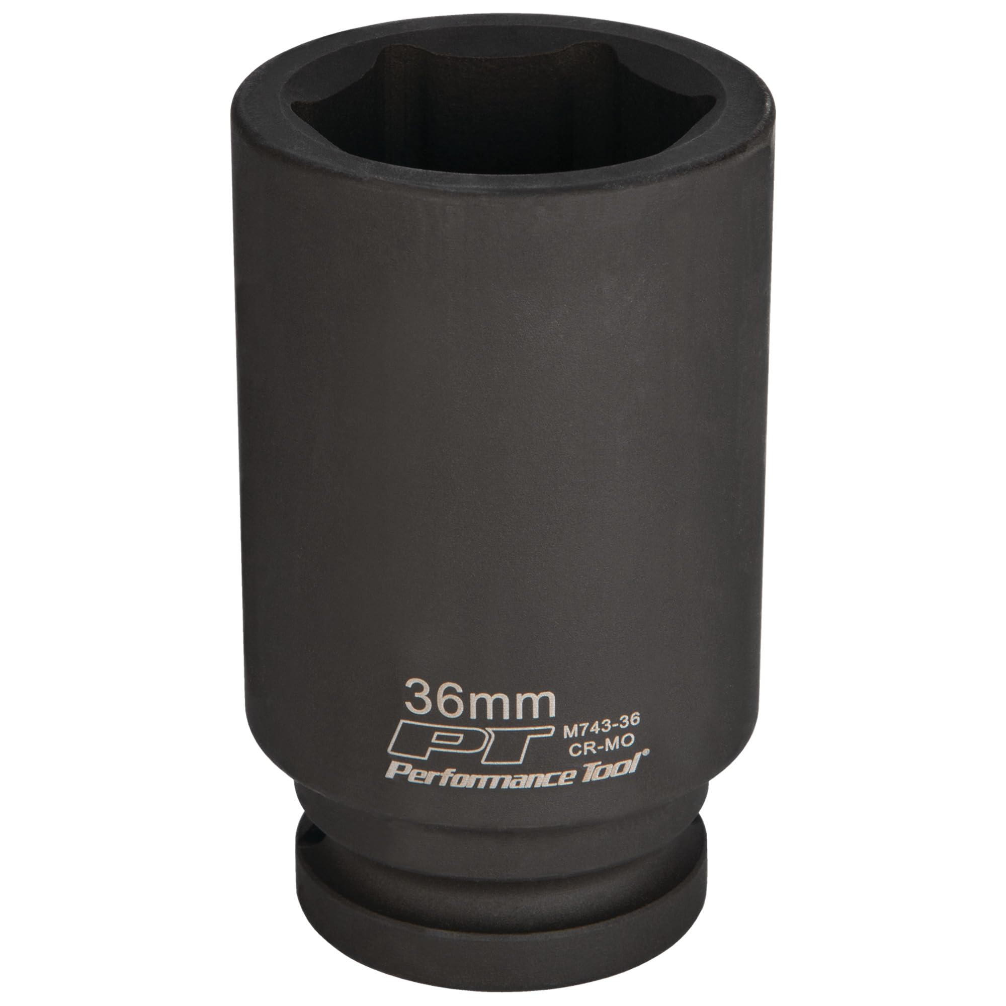 36 mm Deep Wall Impact Socket Performance Tool M743-36 for Heavy-Duty Automotive Repairs and Maintenance