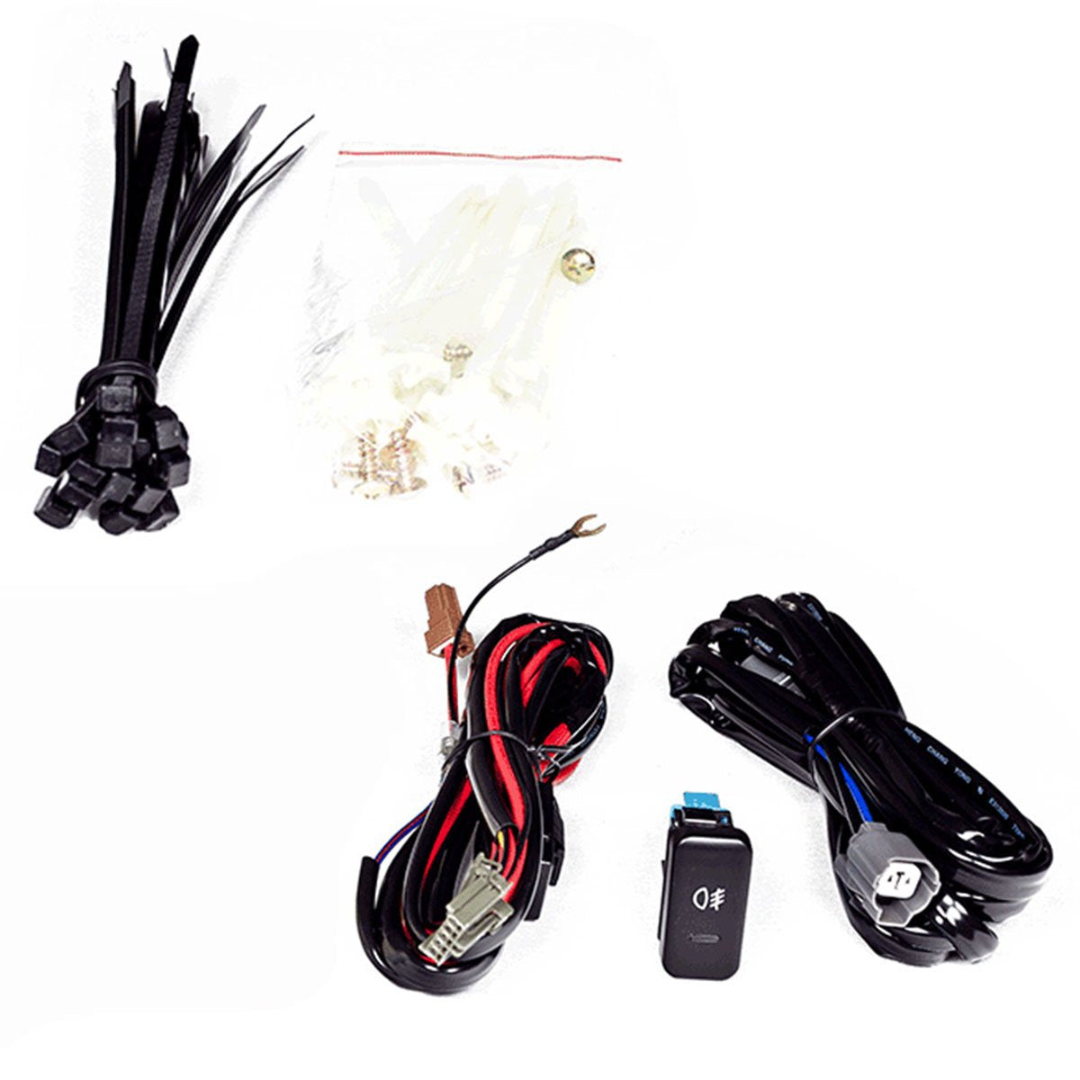 Winjet Driving Fog Lights Compatible with [2003 2004 2005 2006 Honda Element] Replacement w/Wiring and Switch Kit Clear Lens