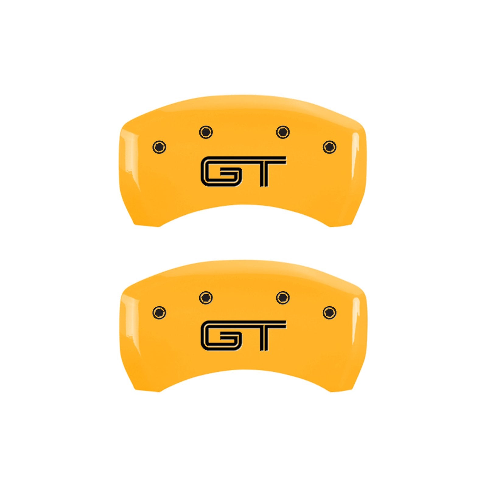 MGP Caliper Covers Yellow 10010RMGTYL Caliper Cover (Rear set 2, Engraved Rear: GT, Yellow powder coat finish, black characters)