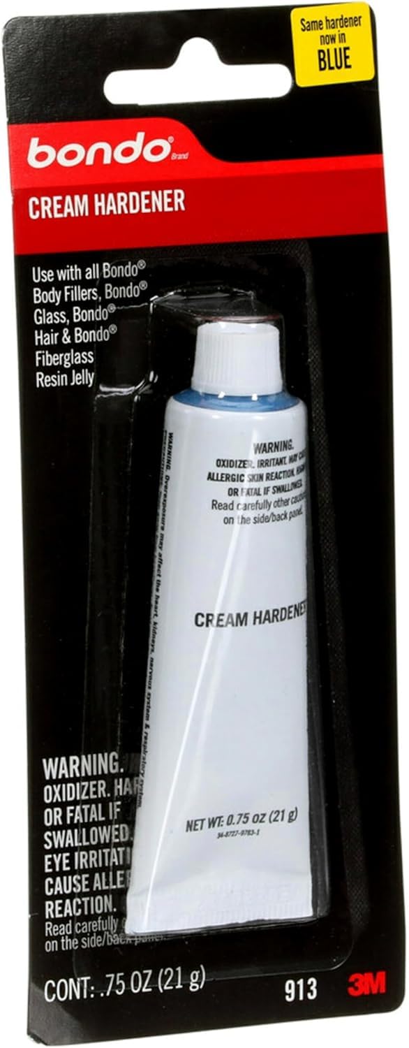 Bondo 1 Tube Cream Hardener 0.75 fl oz., Color Changing During Mixing Ensures Consistency, Lasting Repair, Use with Bondo Fillers (00913) (Pack of 6)
